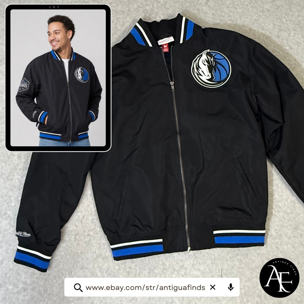 Mitchell & Ness Dallas Mavericks Legends Bomber Jacket Mens Medium Black 2024-25